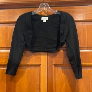 LOFT cotton black bolero jacket cardigan with long sleeves